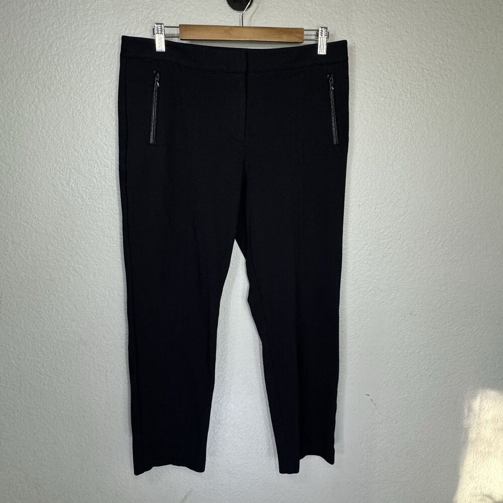 Talbots Pants 12 Black Ankle Soft Signature Trousers Comfortable Career Travel